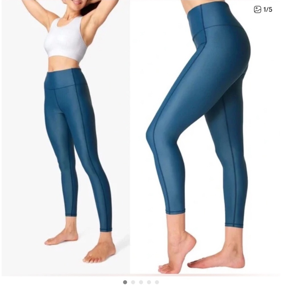 Sweaty Betty Hi Shine 7/8 Leggings Beetle Blue